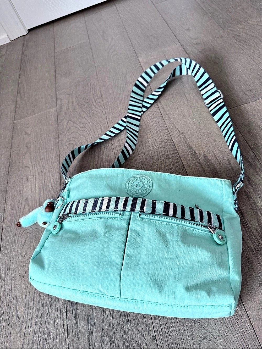 Kipling Striped Crossbody Bag in Blue